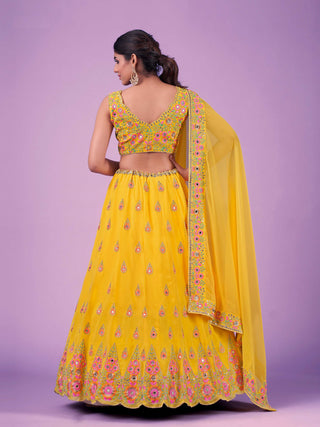 Pure Georgette Lehenga Choli With Dupatta