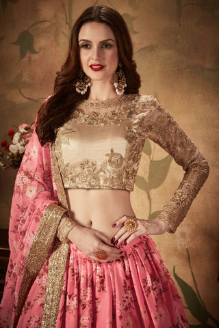 Organza Lehenga Choli with Dupatta