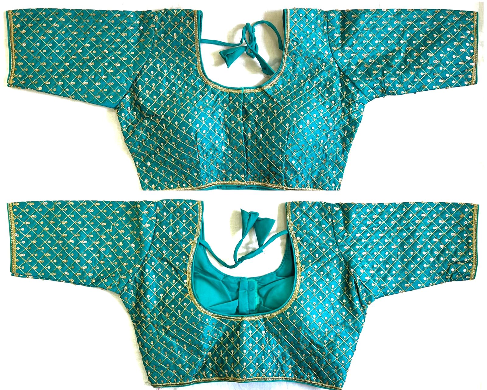Rama color silk sequins work blouse Images