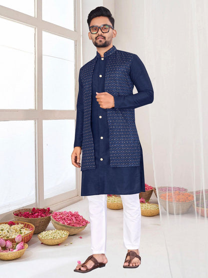 Kurta Pajama with Jacket Punjabi Style
