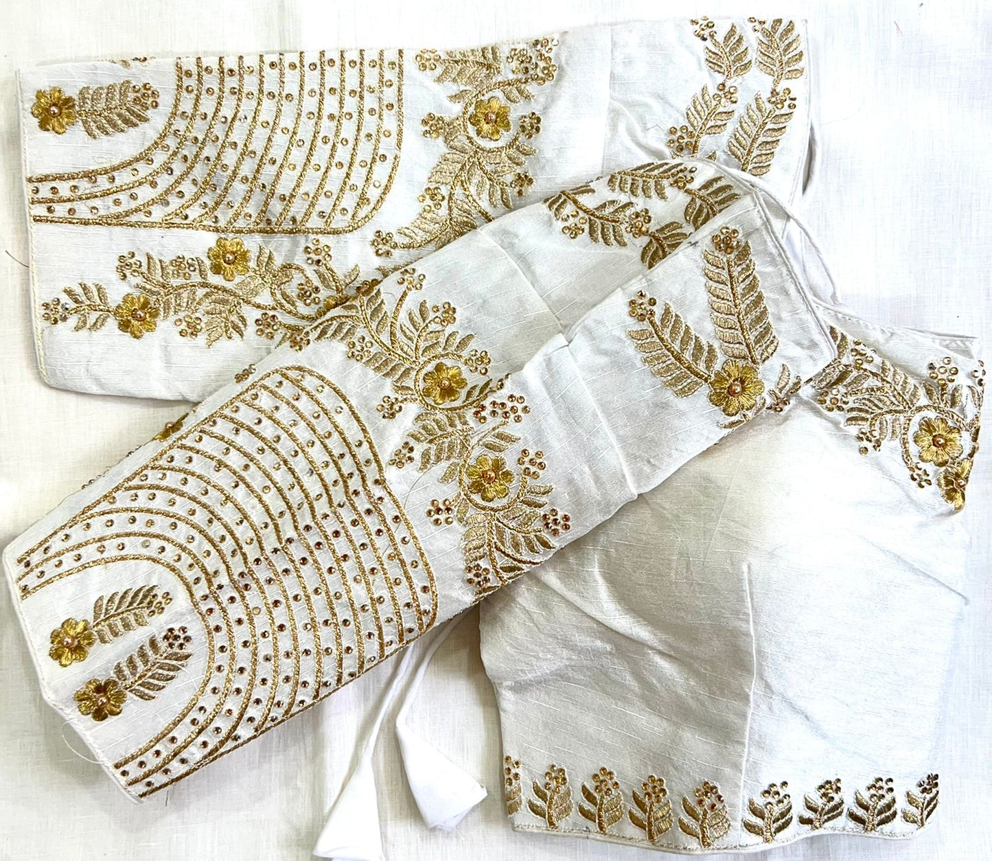 White color phantom silk blouse images
