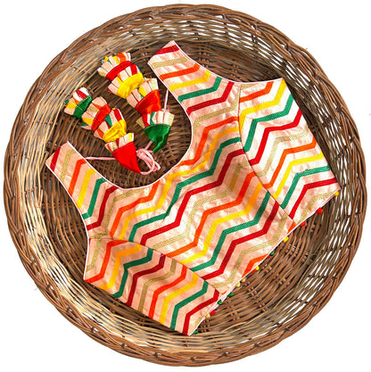 Peach color thread work silk blouse online