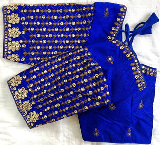 heavy shining silk Royal Blue Blouse For Saree