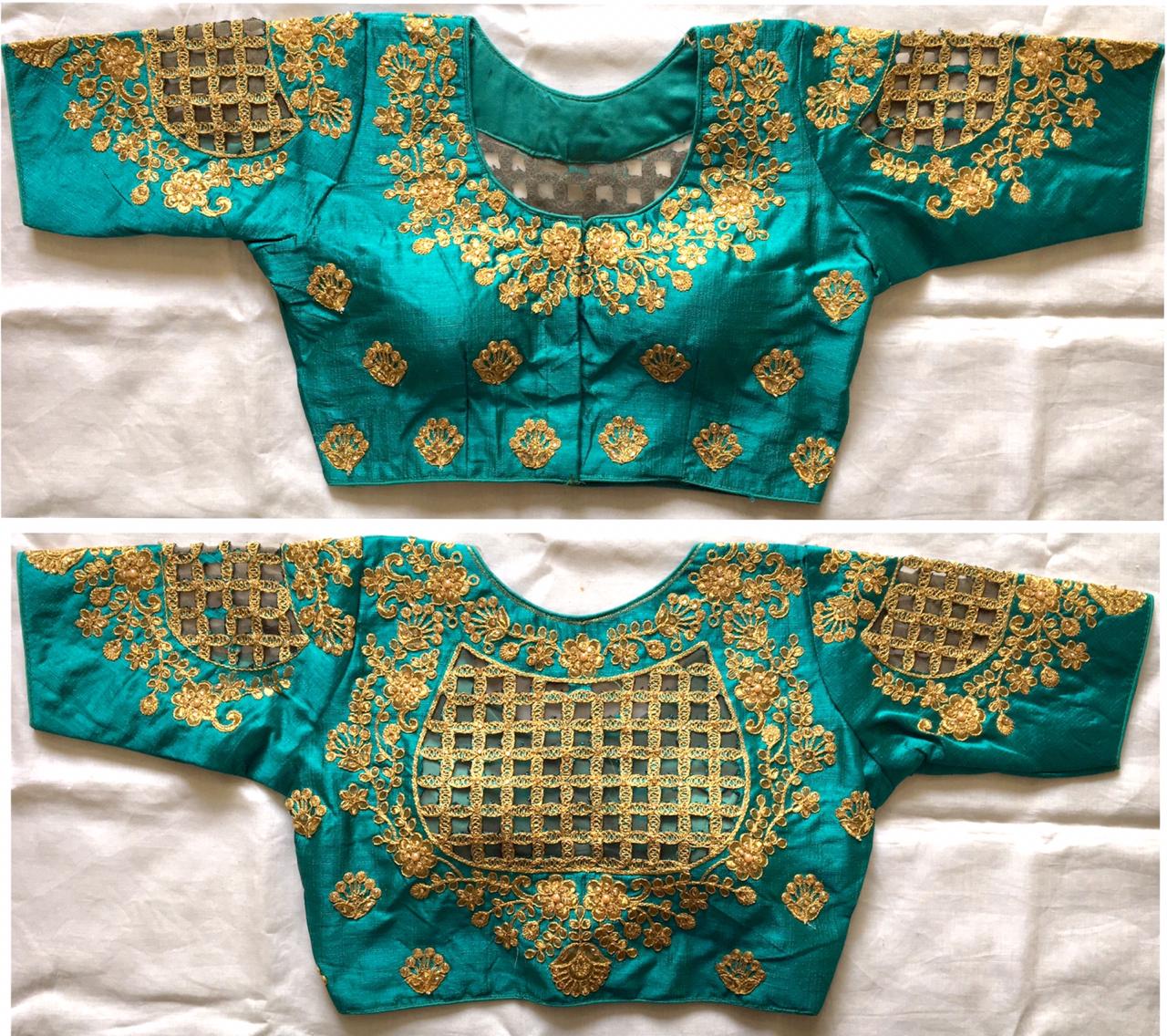 Rama color phantom silk hand work blouse images
