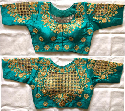 Rama color phantom silk hand work blouse images