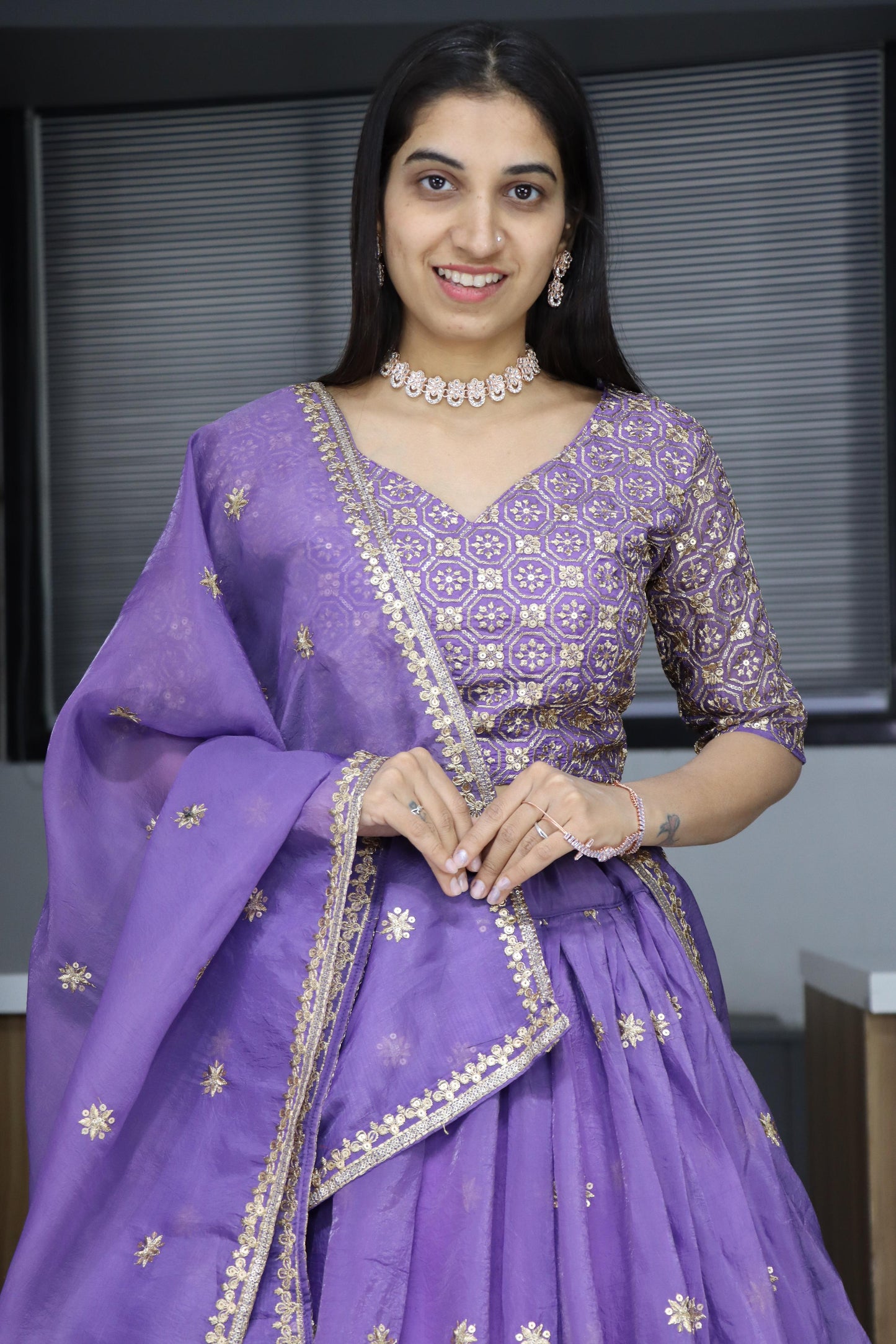 Lavender color georgette sharara suit for women online
