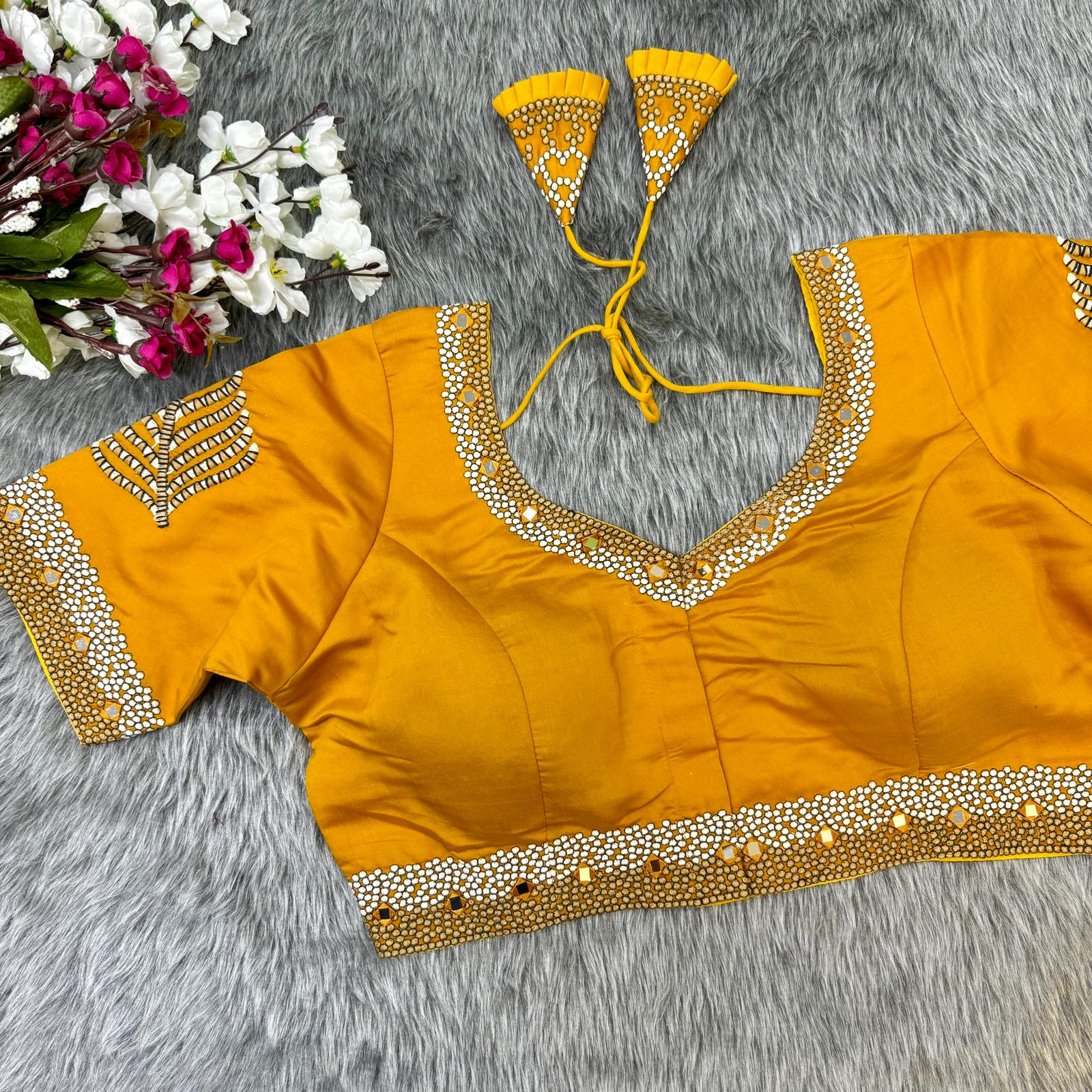 Partywear mustard Blouse 