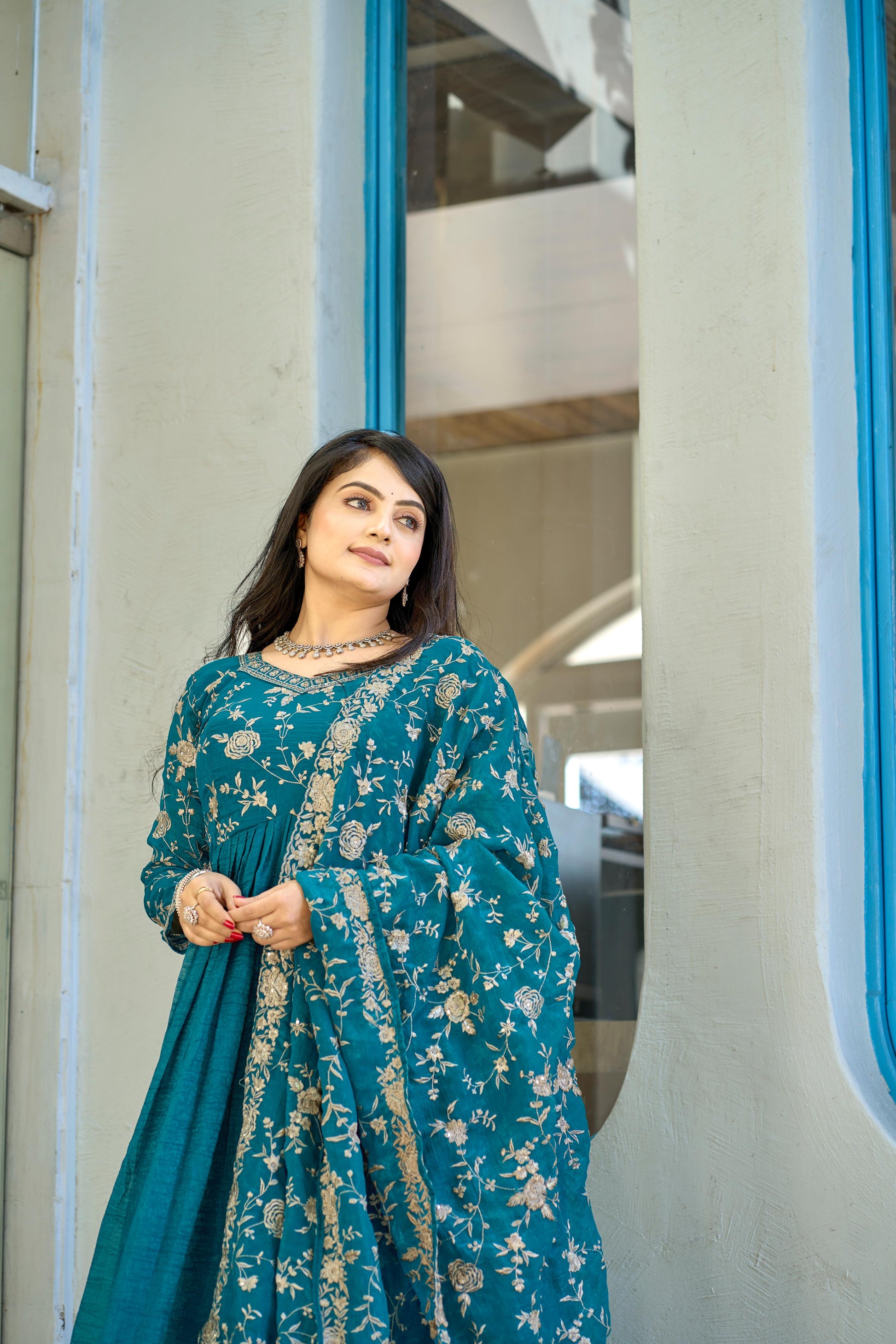 Rama color crunchy gown images