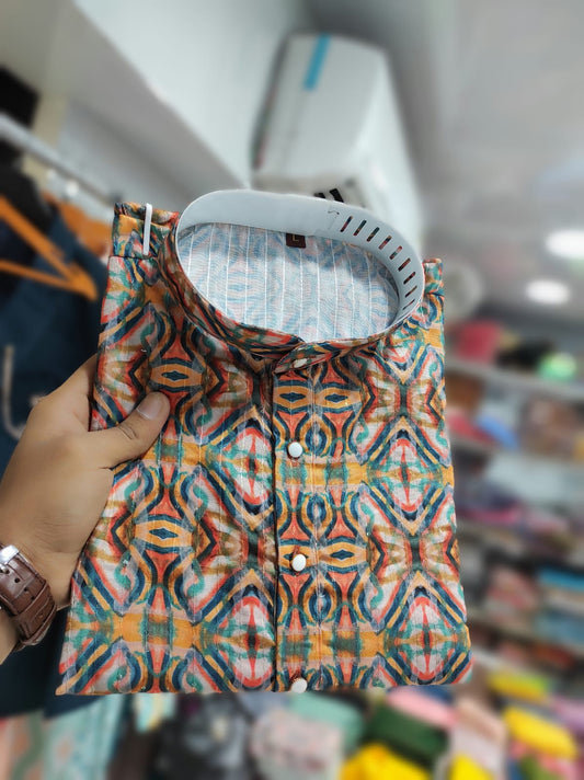 Multi color cotton kurta for mens