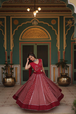 Maroon navratri lehenga choli