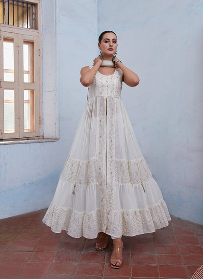 White Gown Party Wear
