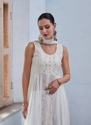 White Gown with Dupatta
