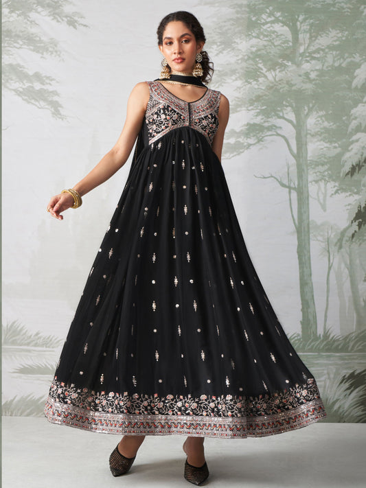 anarkali gown with dupatta for wedding