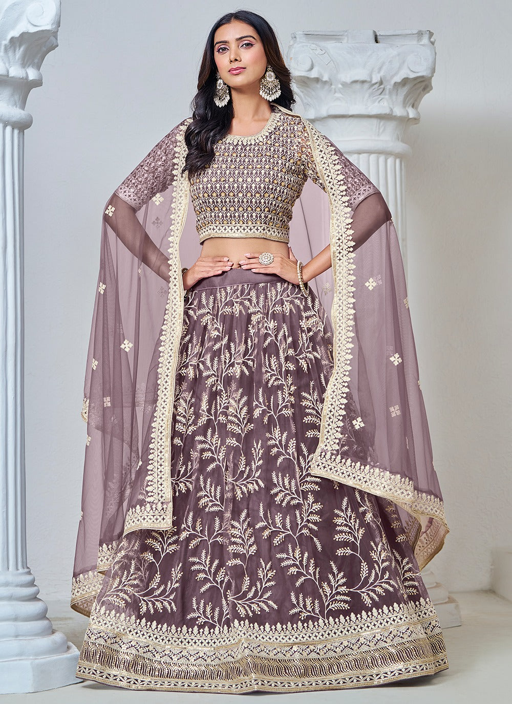 Lavender Color Lehenga Choli  Bridal
