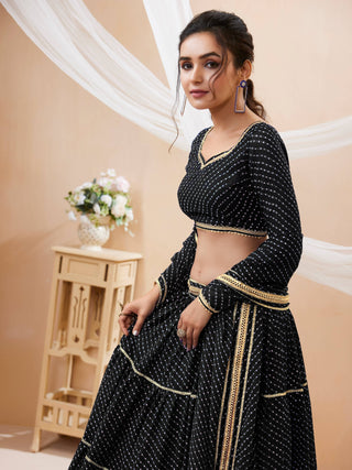 Black lehenga combination