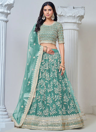 Rama color net lehenga choli for women online
