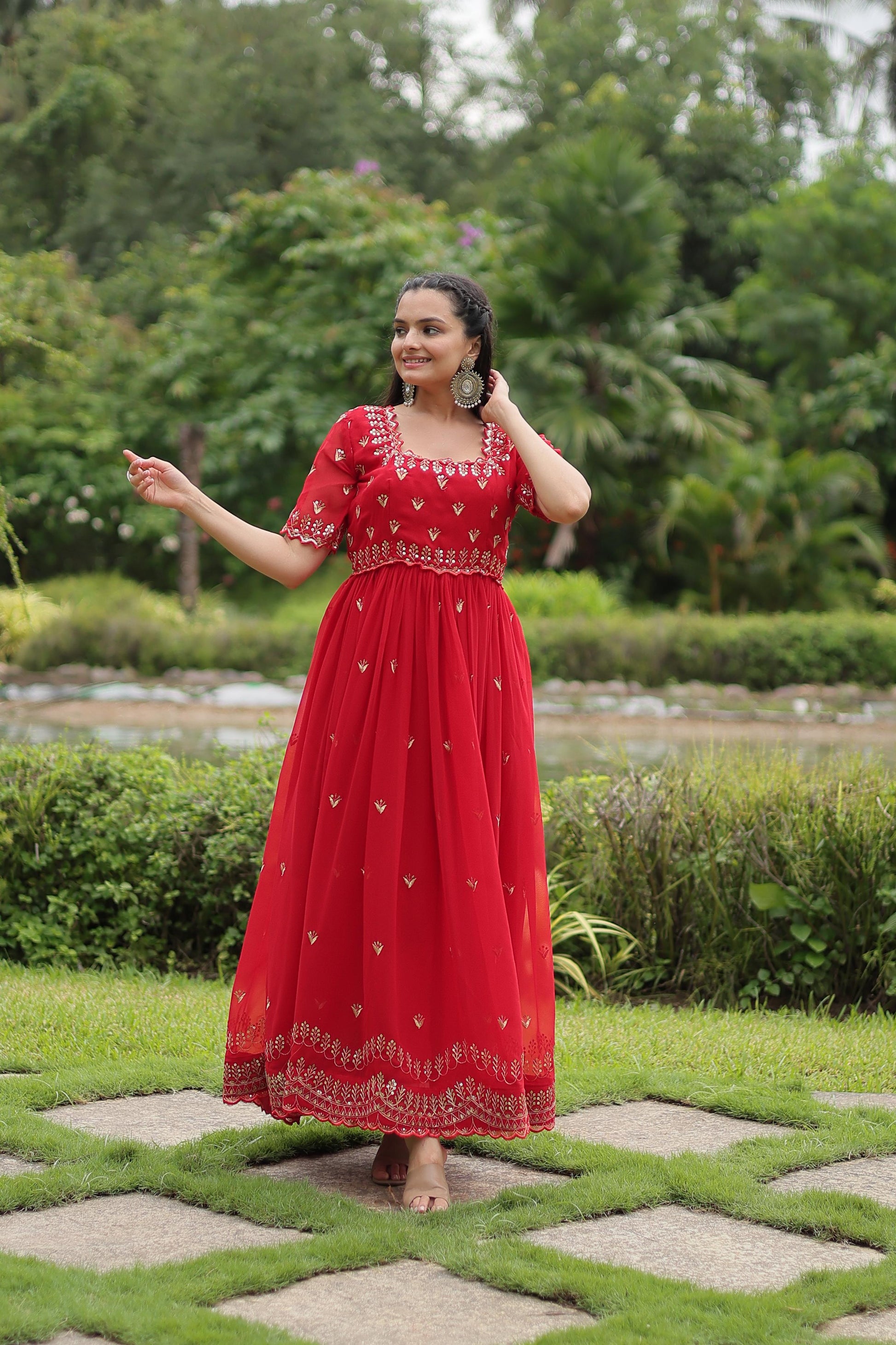 Red Gown for Women Party Wear
