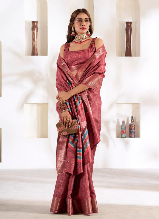 Rust color dola silk saree for women price
