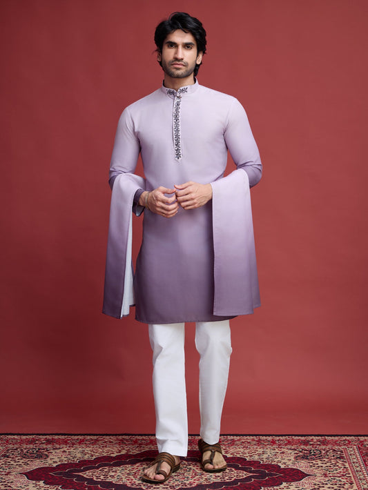 Purple color georgette kurta pajama set