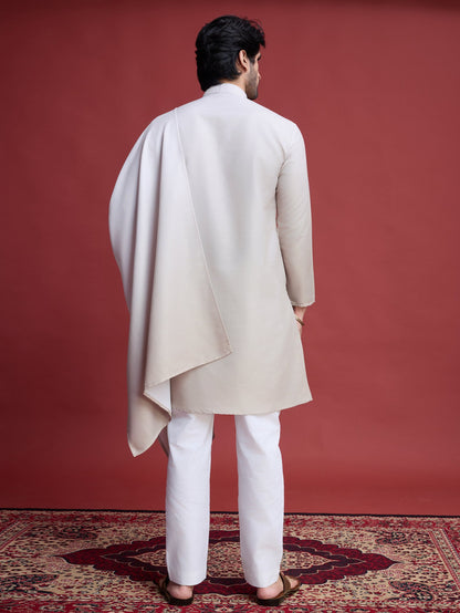 Beige color rayon kurta set images