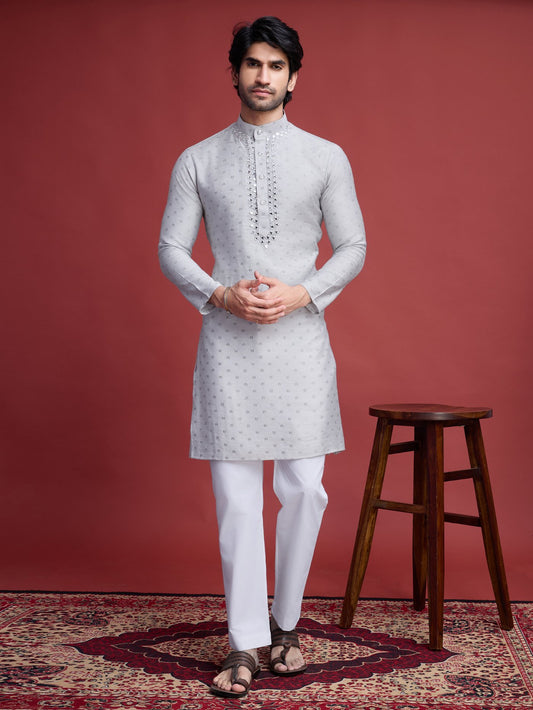 Grey color viscose readymade kurta pajama price
