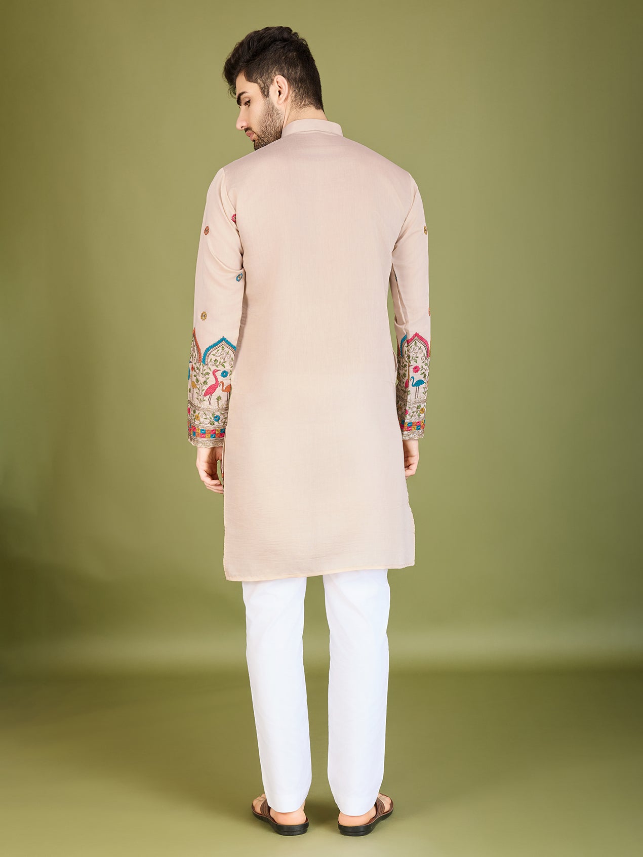 Ivery color viscose silk kurta design