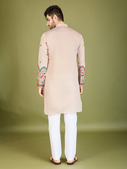 Ivery color viscose silk kurta design