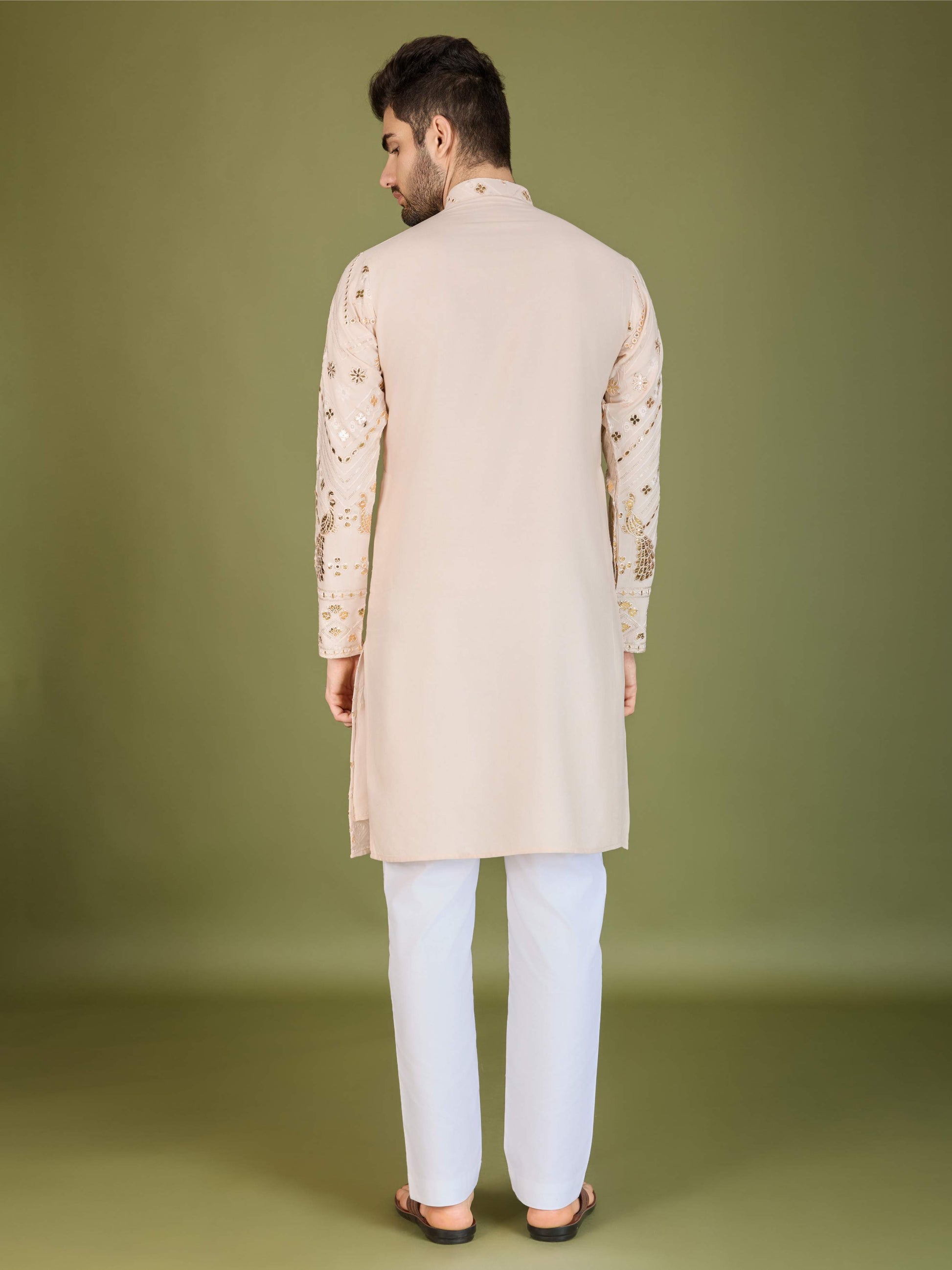 Ivery color viscose rayon mens kurta price