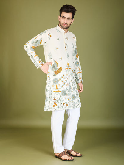 White color viscose rayon kurta online shopping