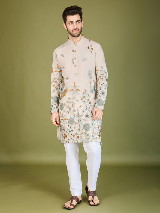 Ivery color viscose rayon kurta for men's