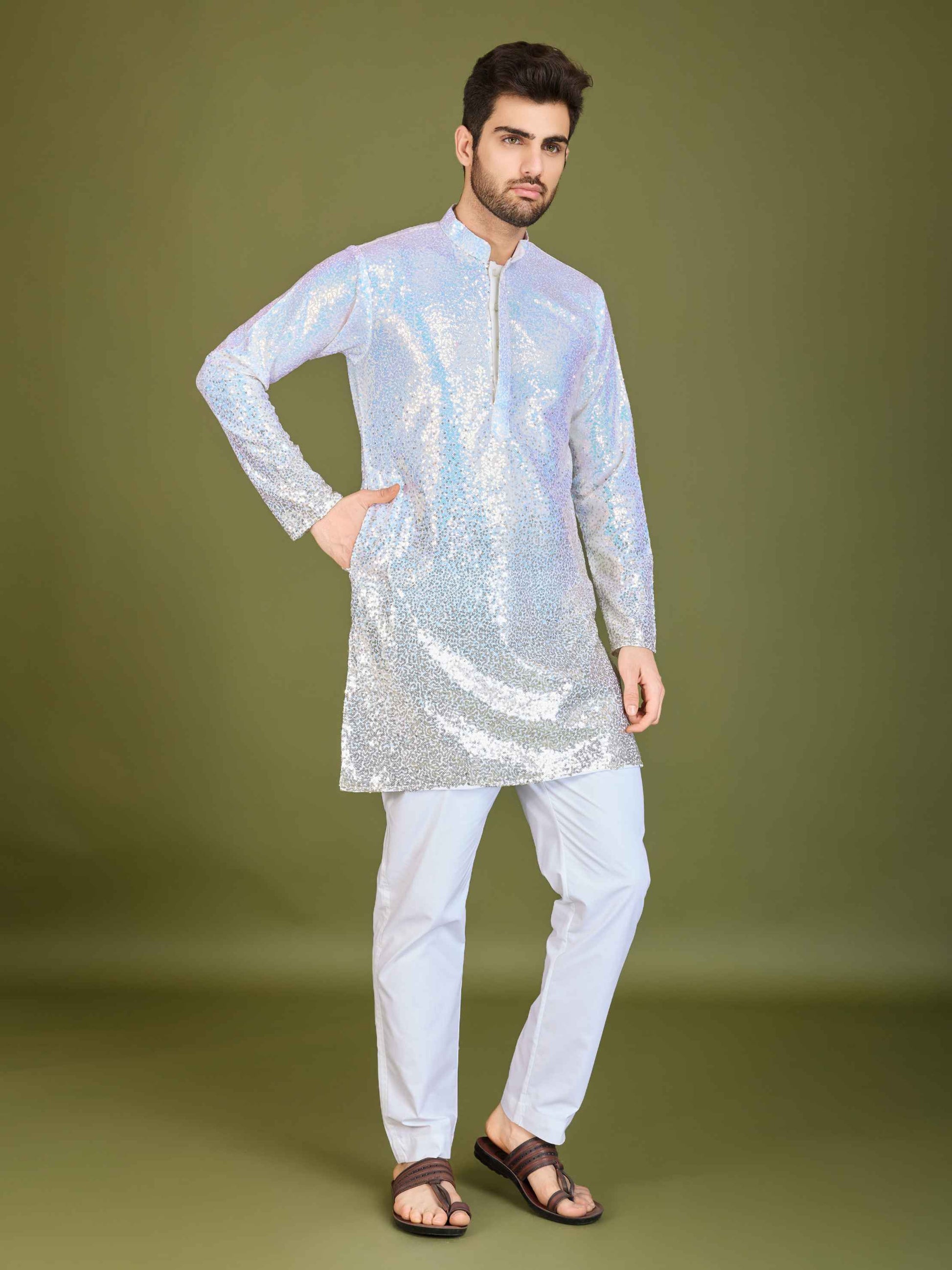 Yellow color georgette kurta with dupatta images