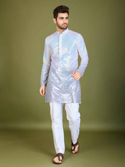 Purple color georgette men's kurta images