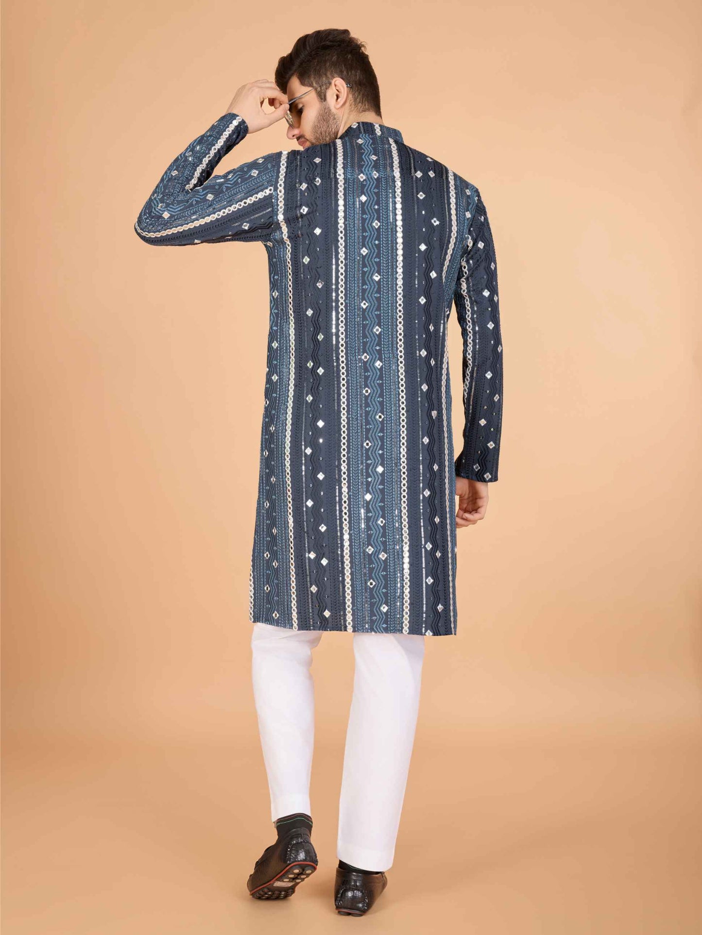 Grey color viscose rayon men's kurta price