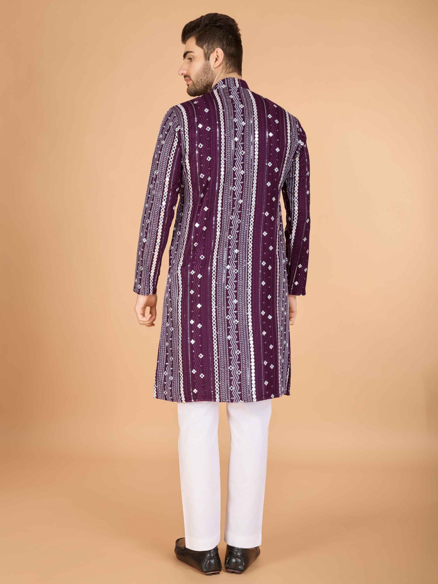 purple color pure viscose rayon kurta for party