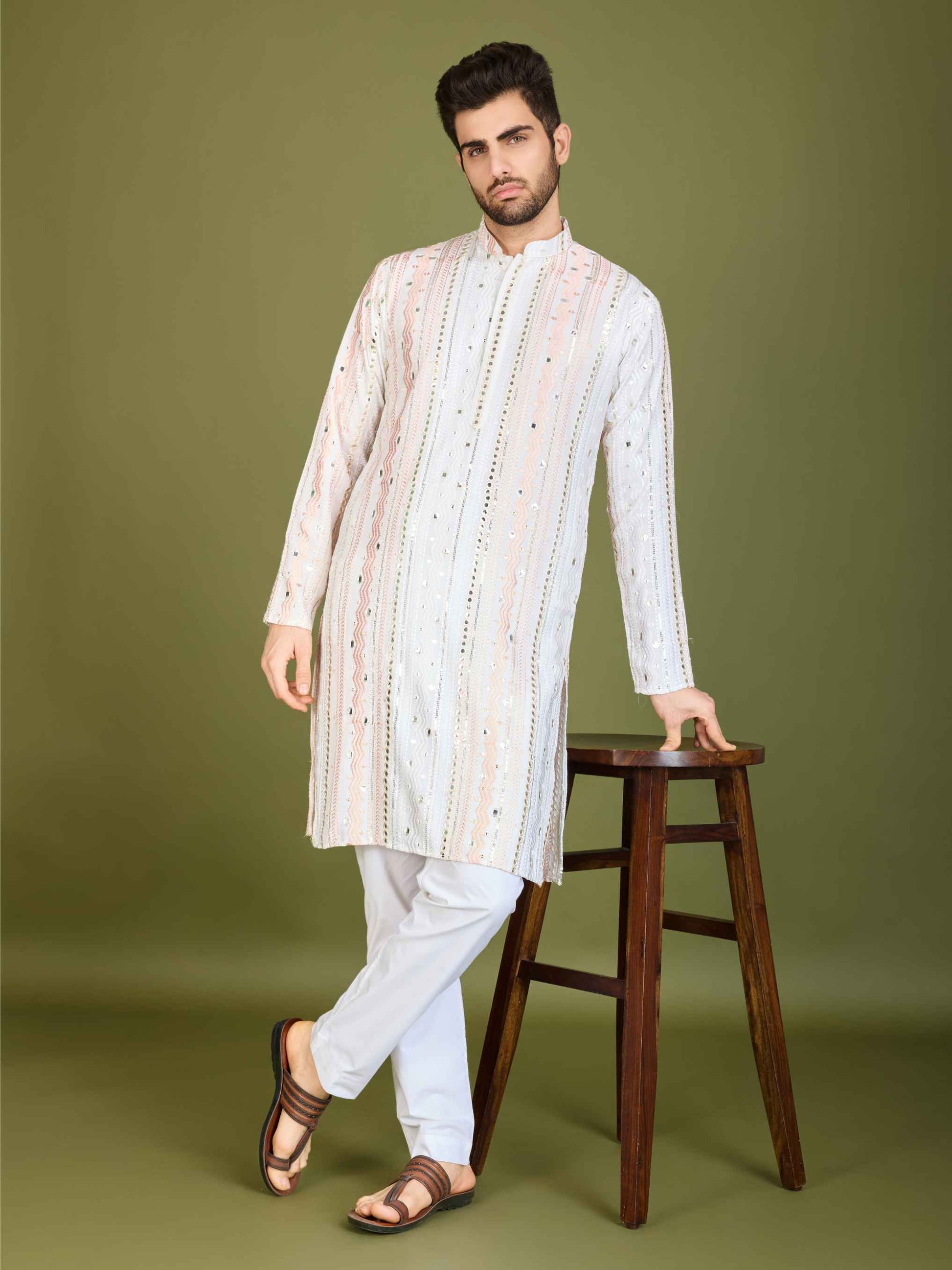 White color pure viscose rayon kurta price