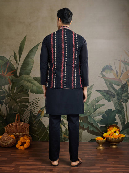 black mens kurta pajama 