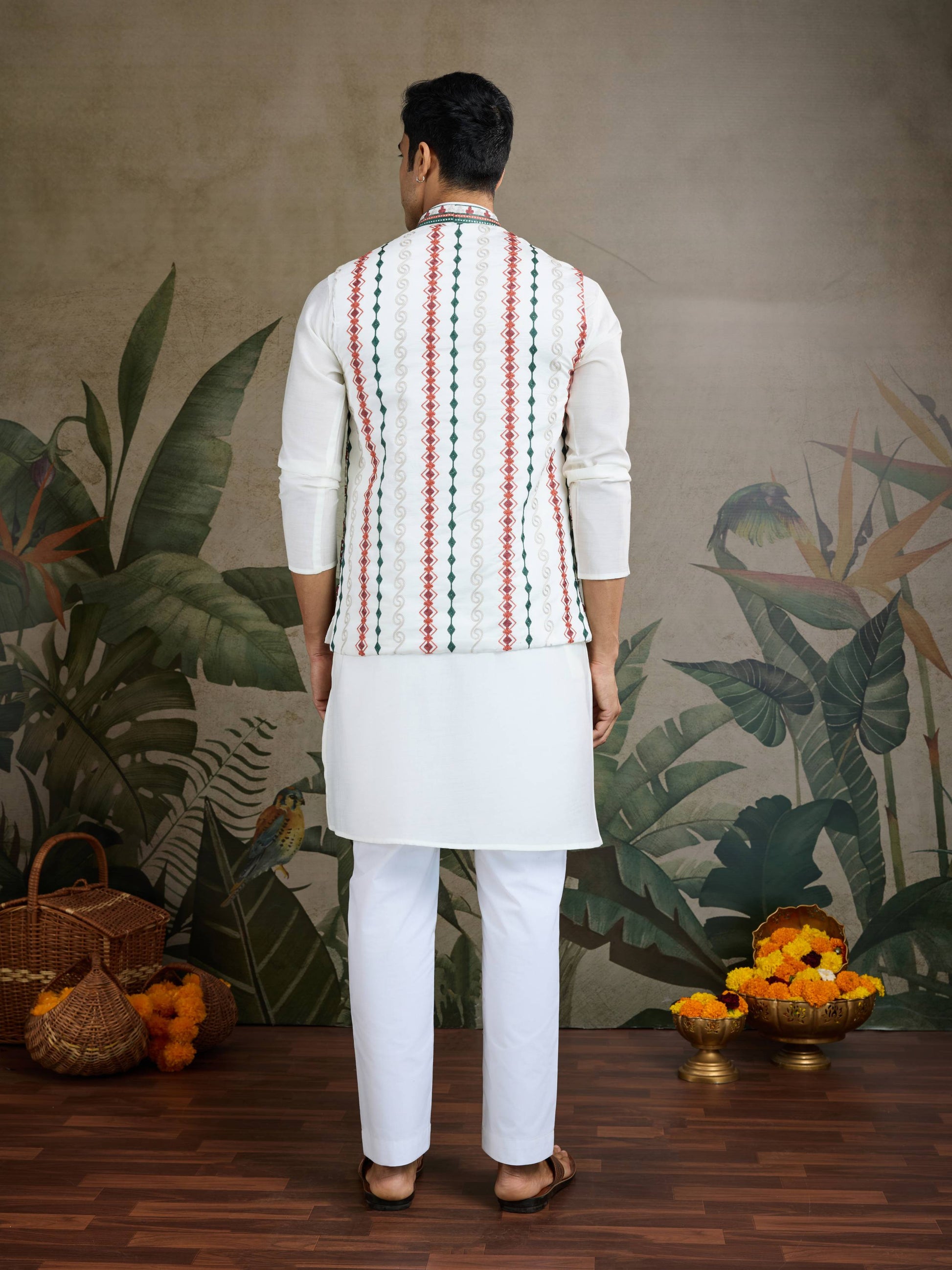 White color viscose silk kurta with koti price