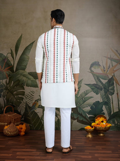 White color viscose silk kurta with koti price