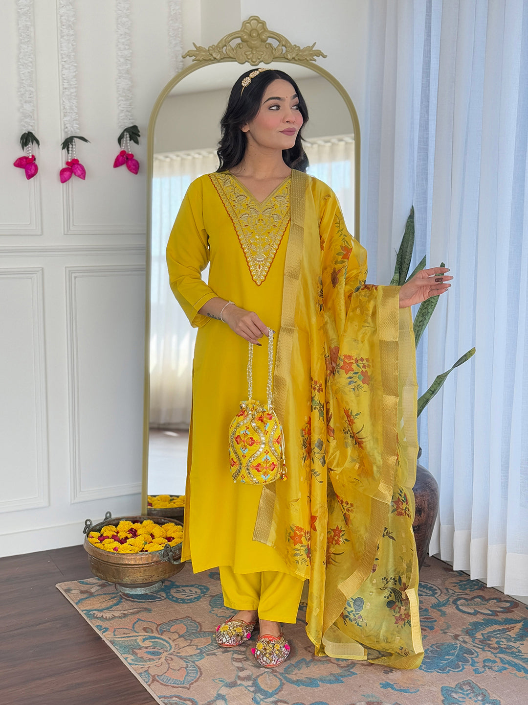 Mustard Color rayon salwar suit for women