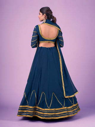 Navy Blue Lehenga for Wedding