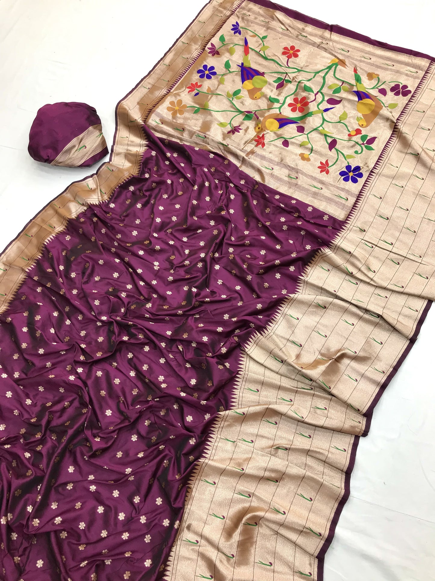 wine paithani silk sarees usa
