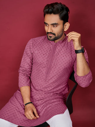 Designer Lucknowi Sequins Kurta Men's Wedding Kurtas Pajama