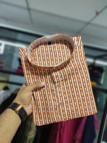 Orange printed kurtas for men online