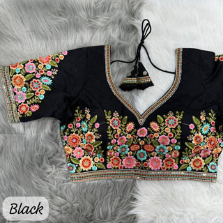 Fancy Black Blouse For Lehenga