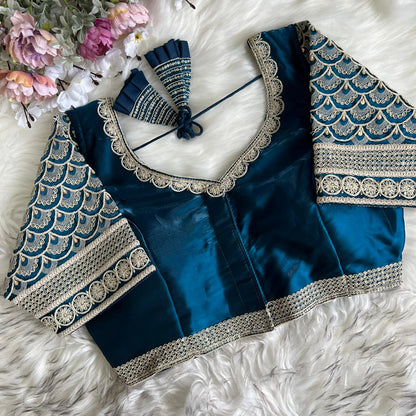 Heavy Soft Silky Zimichoo Readymade Blouse for Saree