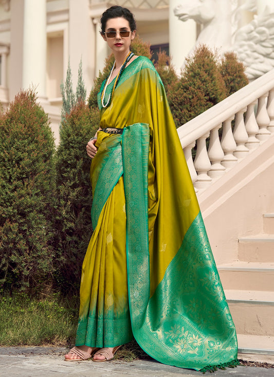 Mustard color soft silk saree for women price
