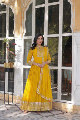 Yellow Gown for Haldi
