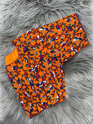 Printed Orange Blouse