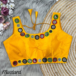 Mustare Blouse For Navaratri Lehenga Choli