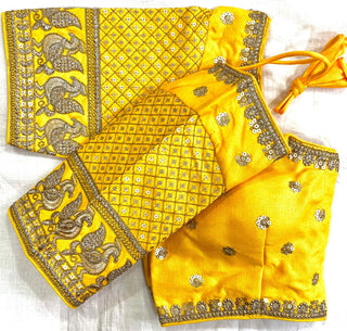 Yellow heavy lehenga blouse